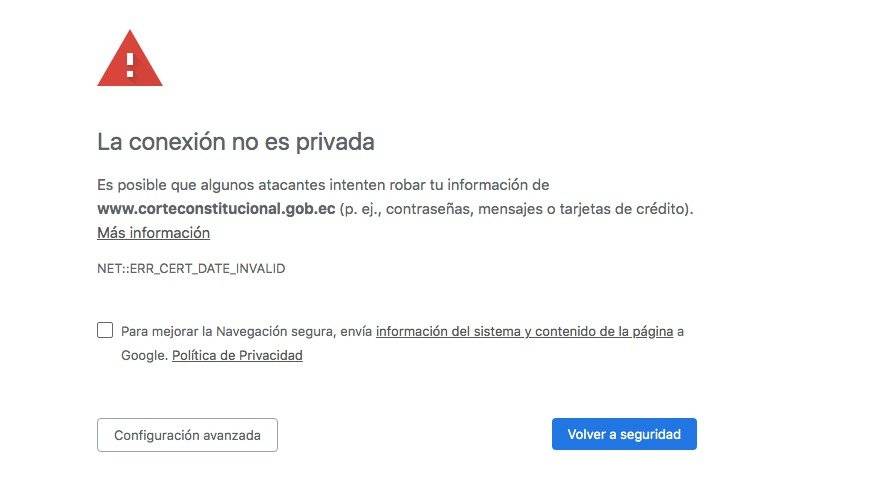 Hackearon la web de la Corte Constitucional de Ecuador