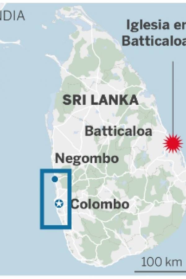 Zonas de atentados en Sri Lanka