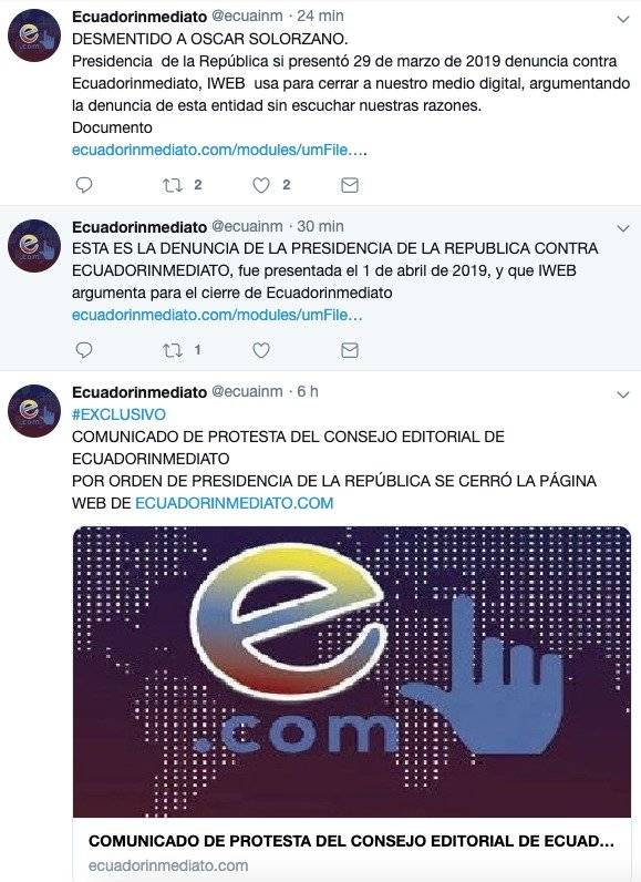 Tuits de Ecuador Inmediato