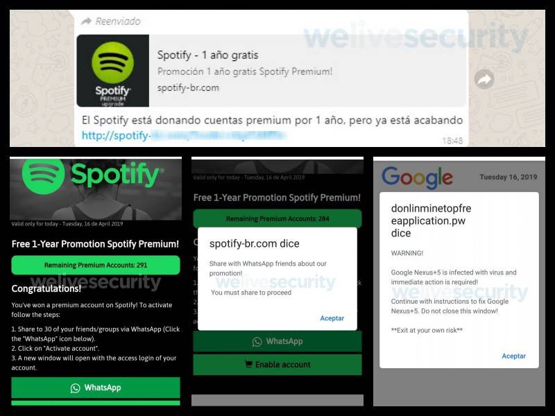 Una nueva estafa difundida por Whatsapp promete darte Spotify gratis por un año Una nueva estafa difundida por Whatsapp promete darte Spotify gratis por un año