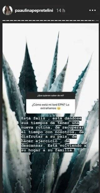 Paulina Peña mensaje Instagram