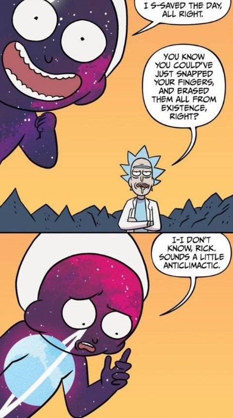 Rick and Morty hace parodia de Avengers end Game y del chasquido de Thanos