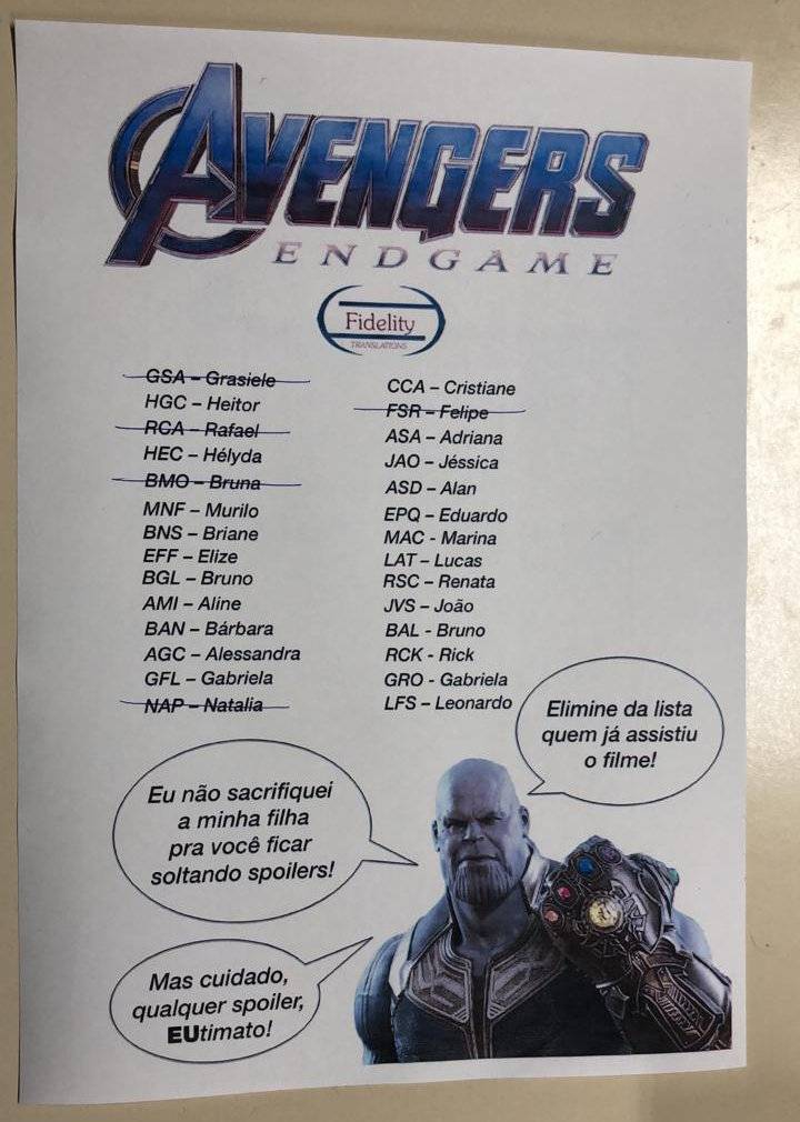 Vingadores lista