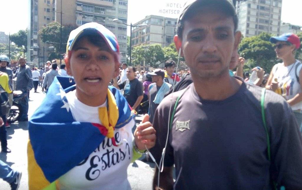 Manitestantes en Venezuela