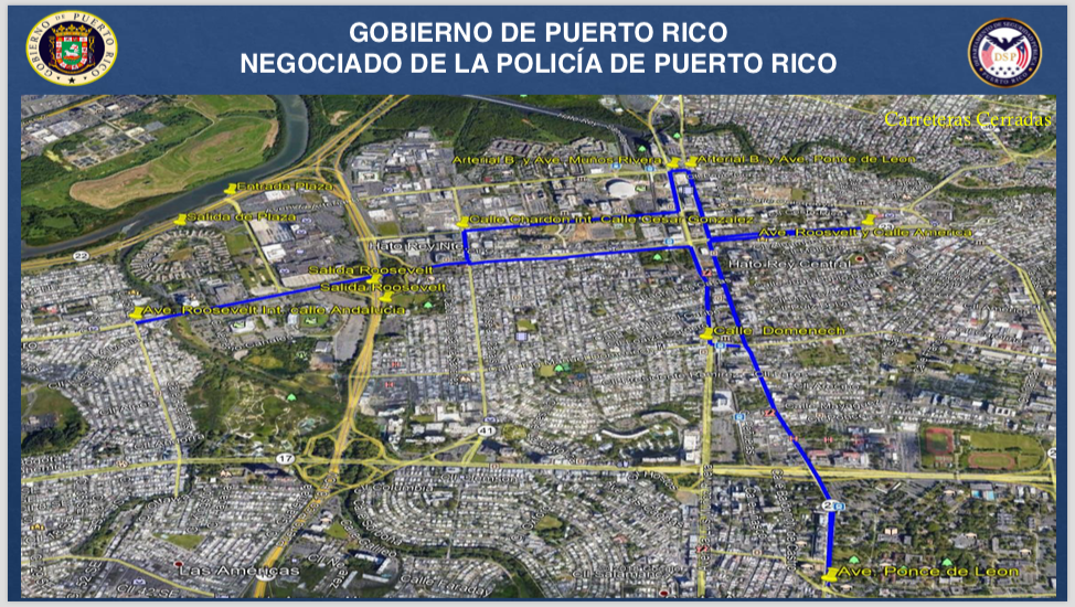 Mapa calles cerradas Día del Trabajo