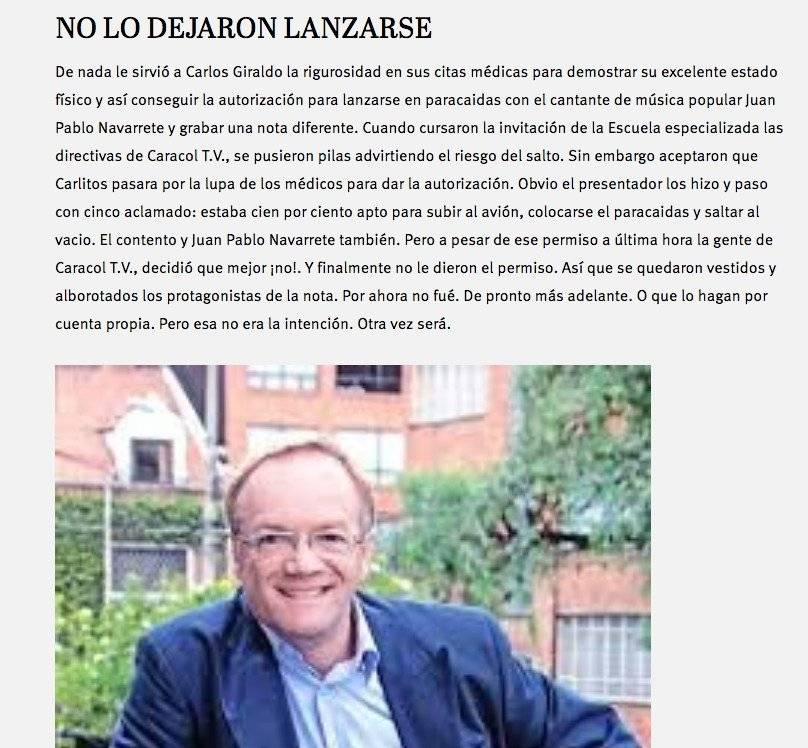 Captura de pantalla página web La Negra Candela