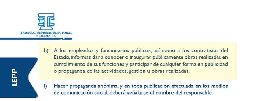 Prohibiciones de LEPP