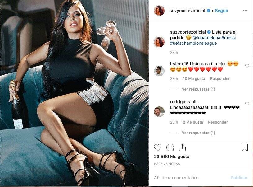 Así celebró Miss BumBum el golazo 600 de Messi que hizo enfadar a Antonela Rocuzzo
