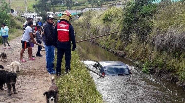 Accidente de tránsito en la Calle Olmedo, sector El Tejar de Yaruquí.