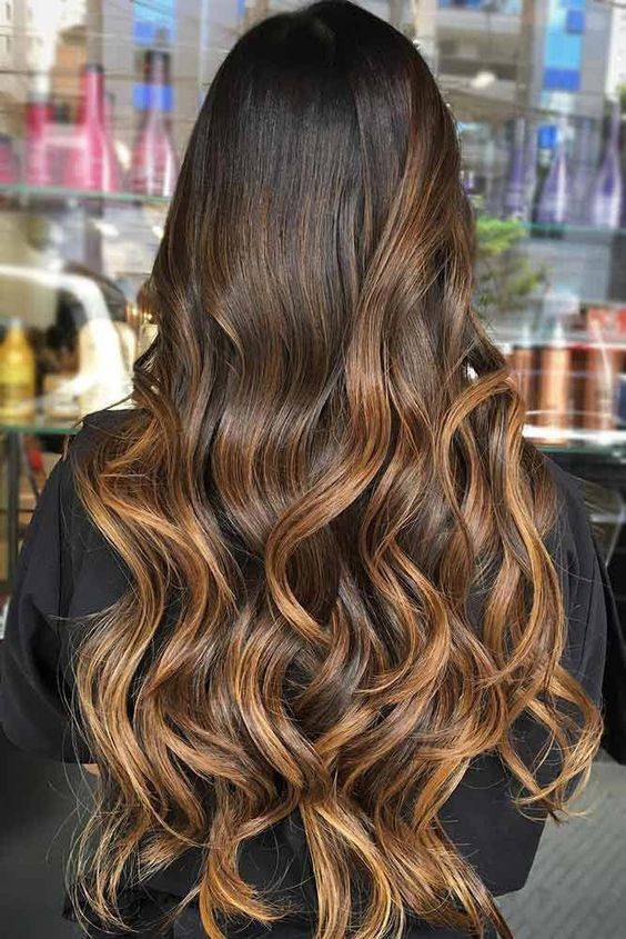 Cabello color caramelo Efectos de color