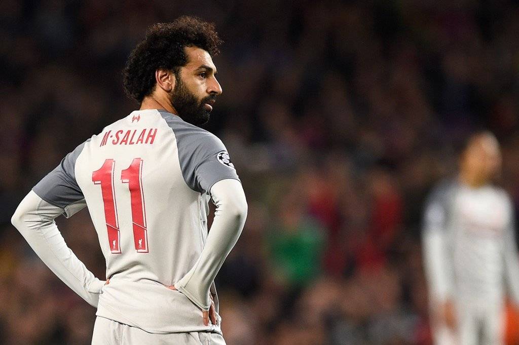 Mohamed Salah contra el Barcelona