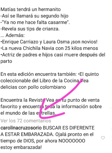 Captura de pantalla Instagram