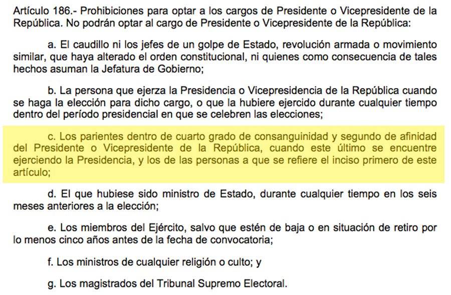 Artículo 186 de la Constitución Política de la República
