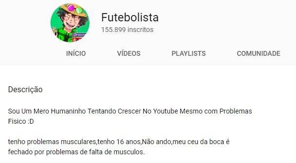 Futebolista canal no YouTube