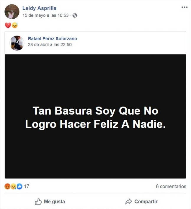 Estremecedor mensaje de Leidy Asprilla días antes de su muerte Estremecedor mensaje de Leidy Asprilla días antes de su muerte