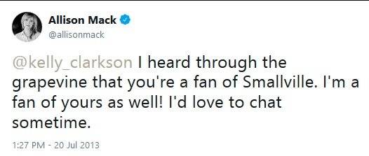 Mensaje de Allison Mack a Kelly Clarkson secta sexual