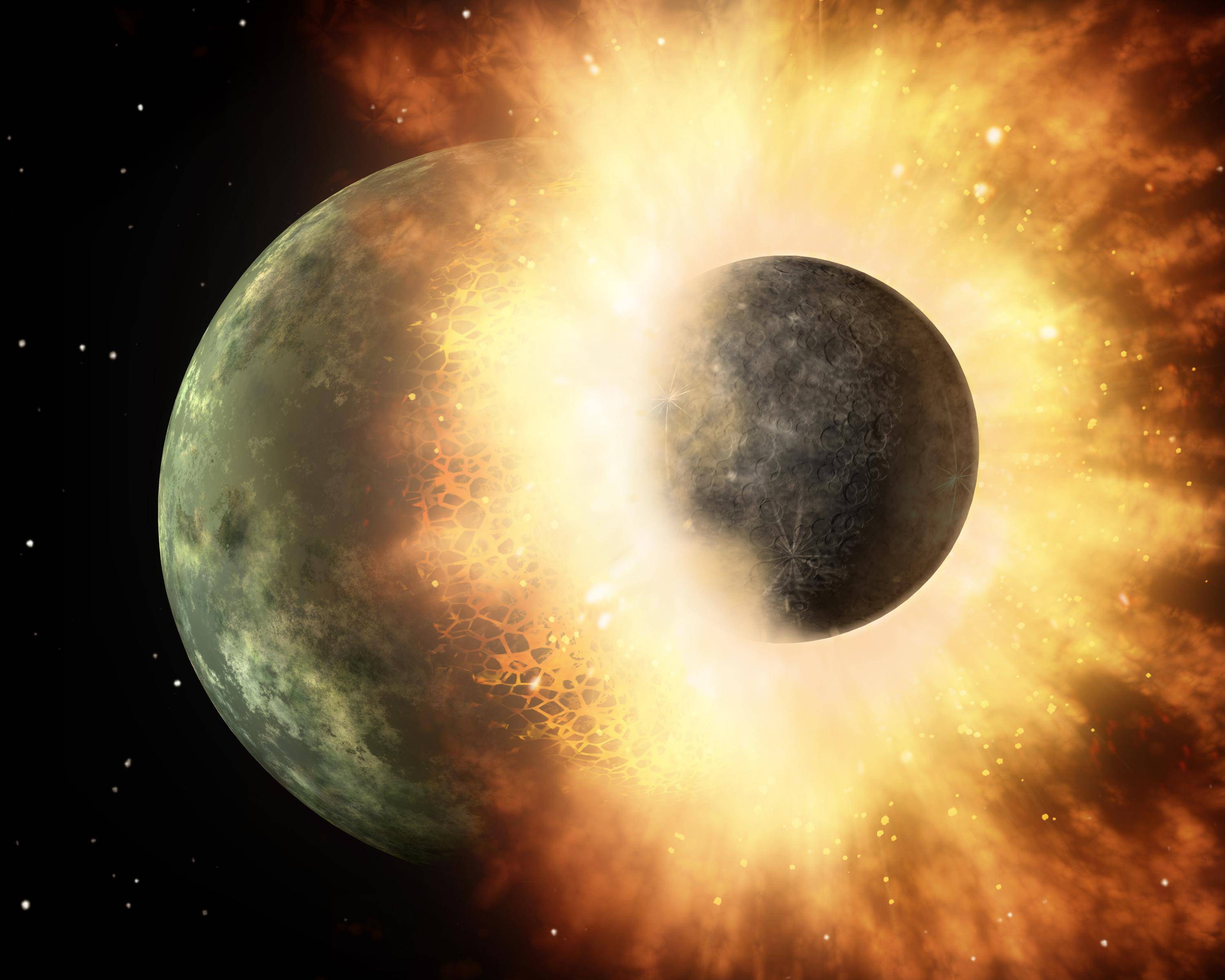 Confirman que la cataclísmica formación de la Luna provocó la existencia de agua en la Tierra Confirman que la cataclísmica formación de la Luna provocó la existencia de agua en la Tierra