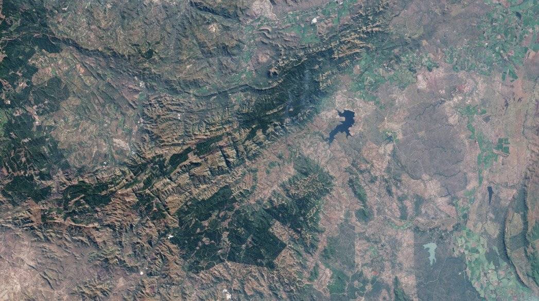 Imagen satelital del Cinturón de rocas verdes de Barberton