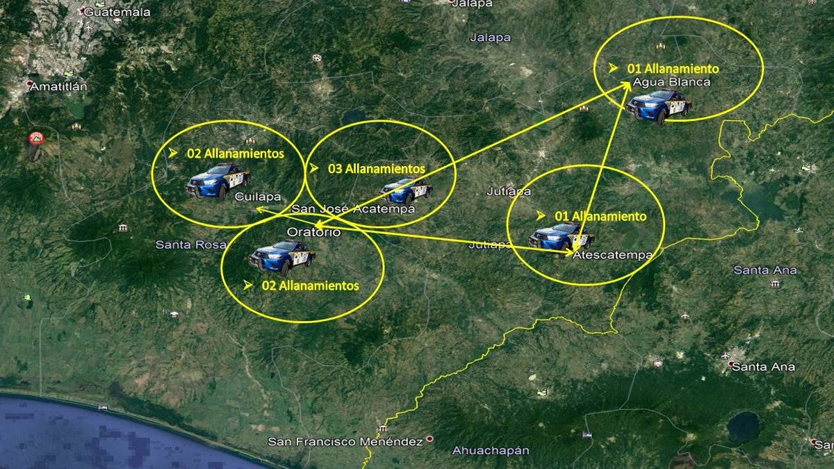 operativo en Jutiapa y Santa Rosa por allanamientos ilegalesl