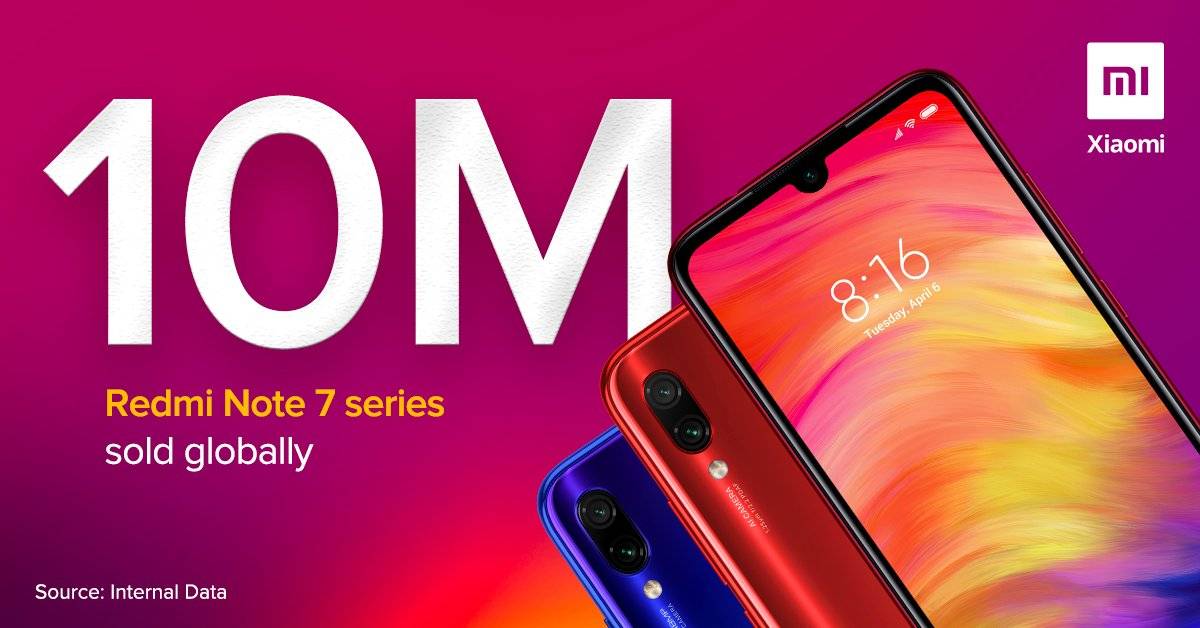 Xiaomi Redmi Note 7 ha vendido más de 10 millones de unidades en todo el mundo Xiaomi Redmi Note 7 ha vendido más de 10 millones de unidades en todo el mundo