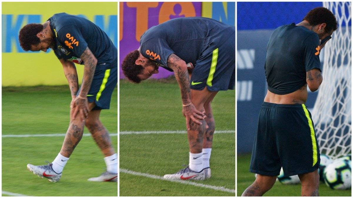 Neymar sale lesionado entrenamiento Brasil