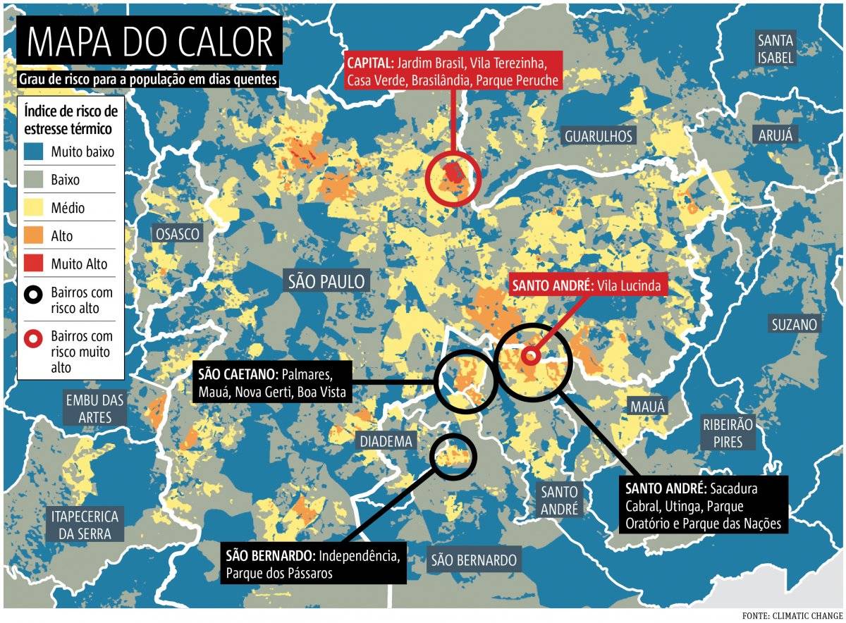 mapa do calor