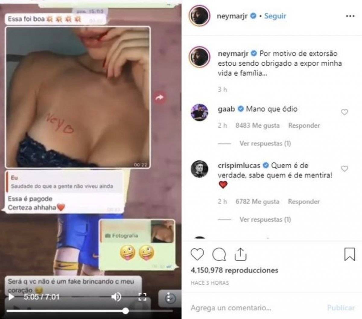 Neymar revela mensajes íntimos