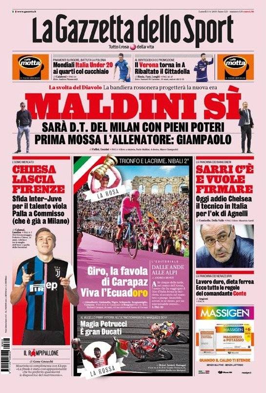 Richard Carapaz en portada de medio italiana