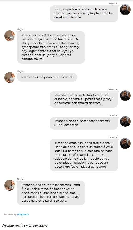 Filtran las conversaciones de WhatsApp entre Neymar y Najila