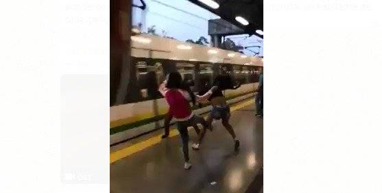 Pelea en el Metro de Medellín