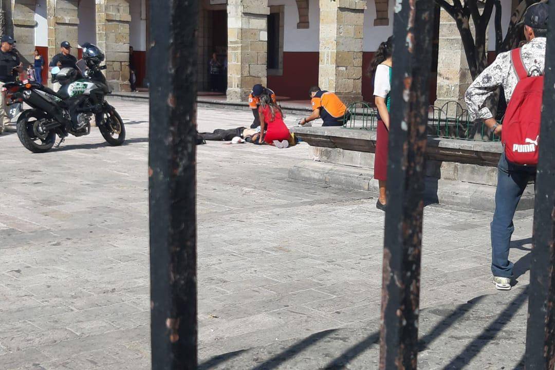 Atacan a hombre a cuchilladas en el atrio de la Basílica de Zapopan