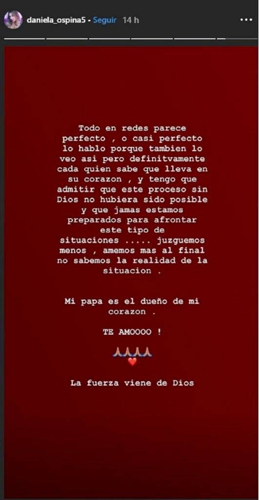 Mensaje Daniela Ospina