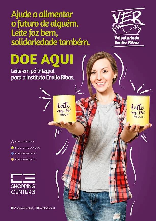 Doação de leite em pó no Shopping Center 3