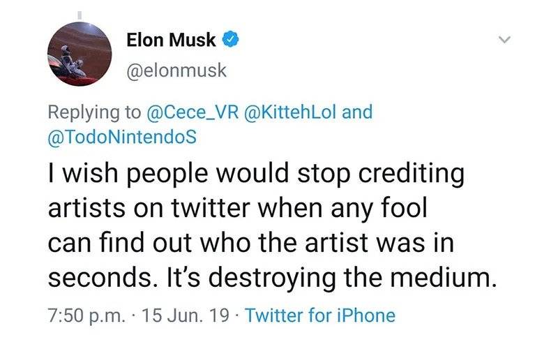 Elon Musk posteó un dibujo de Nier: Automata sin dar crédito a su autor y el internet estalló Elon Musk posteó un dibujo de Nier: Automata sin dar crédito a su autor y el internet estalló