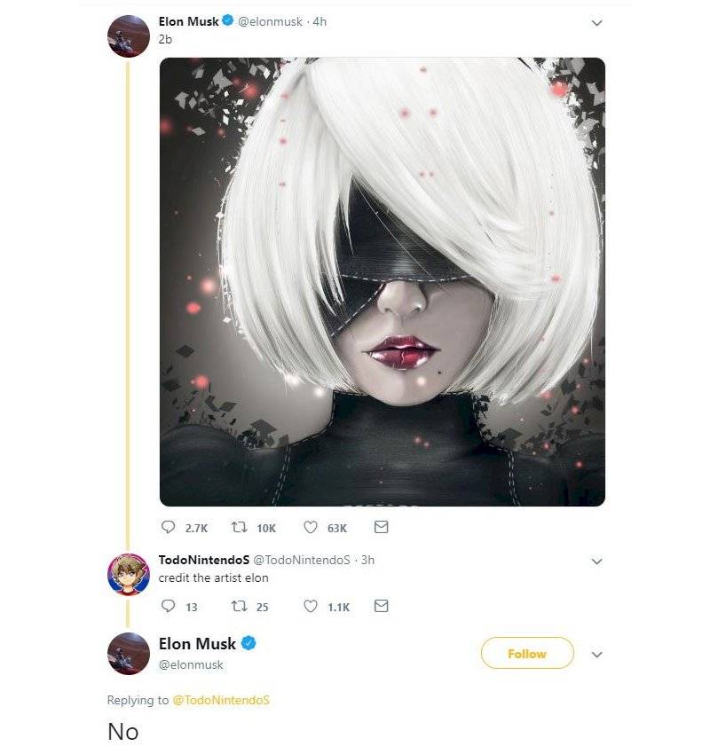 Resultado de imagen para 2b nier automata elon musk