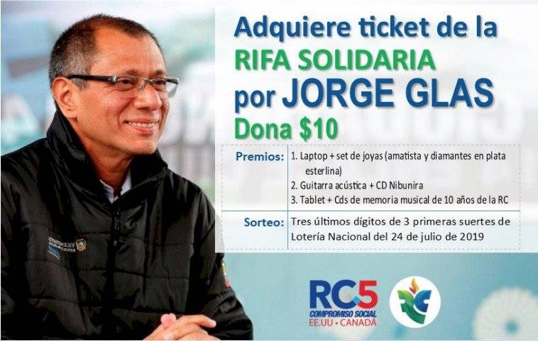 Realizan rifa solidaria a favor del exvicepresidente Jorge Glas