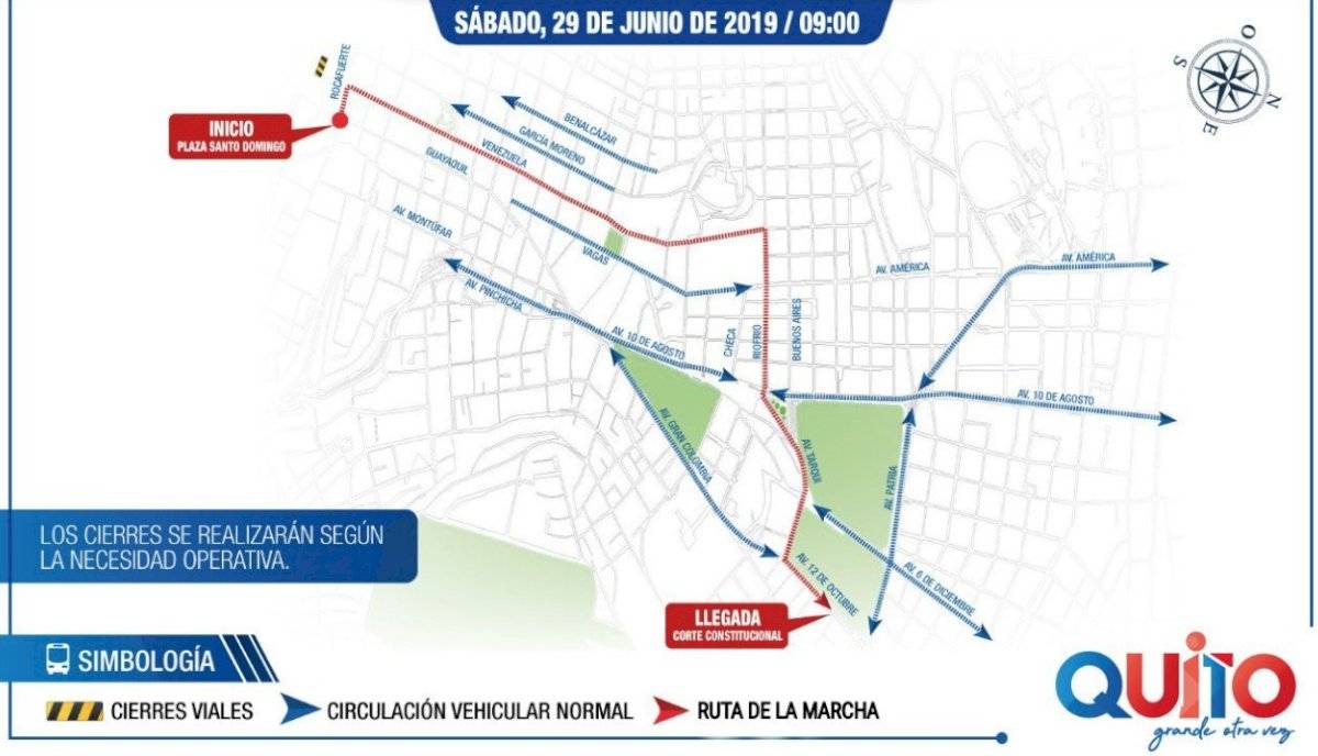 Recorrido marcha civil
