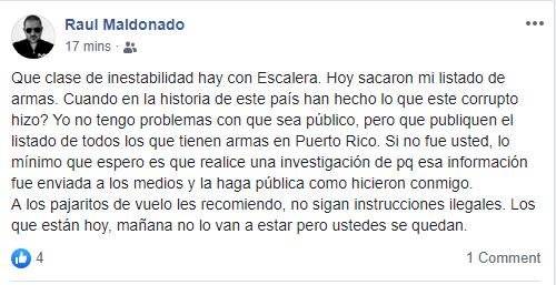 Raulie Maldonado - listado de armas, Escalera