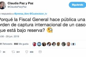 Mensaje de Claudia Paz y Paz.