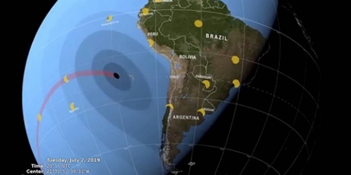 El video de la NASA que revela como el eclipse solar avanzará por Chile el 2 de julio