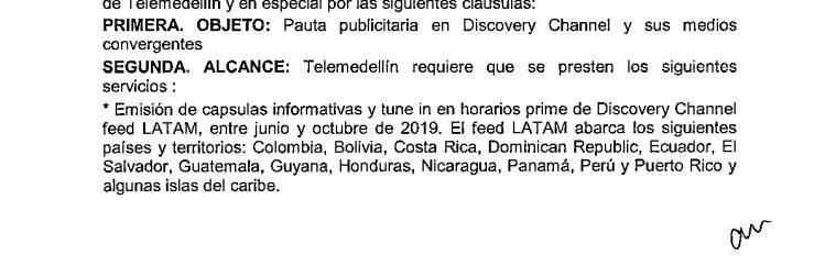 Contrato Telemedellín y Discovery
