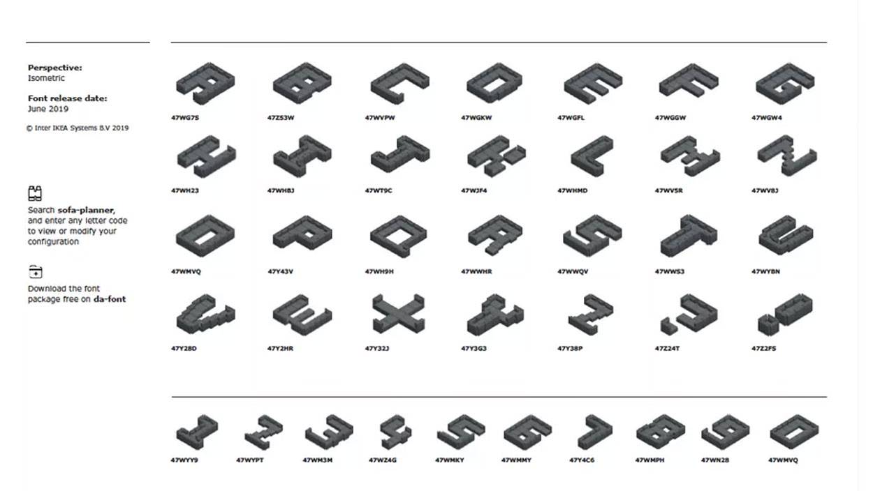 Soffa Sans: la tipografía de Ikea hecha con muebles