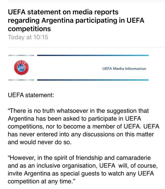 Comunicado UEFA