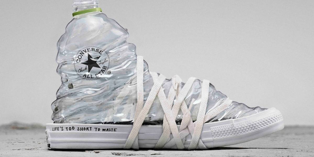 Converse lanzó zapatillas con tela hecha 100% de botellas plásticas recicladas