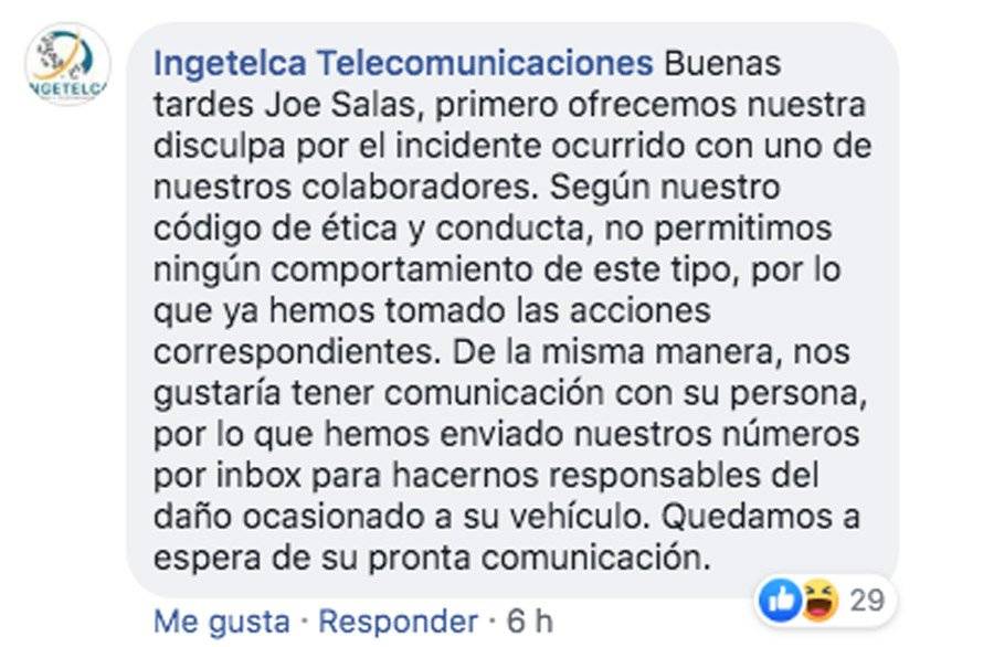Empresa responde por incidente de unos de sus colaboradores