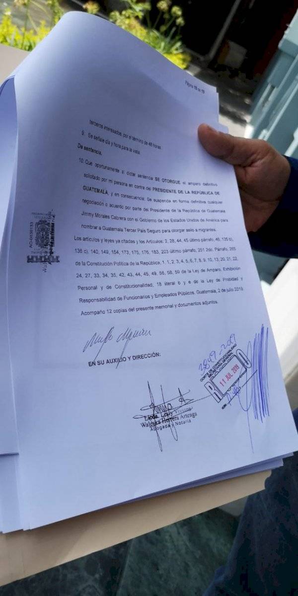 Amparo contra país seguro - Manfredo Marroquín