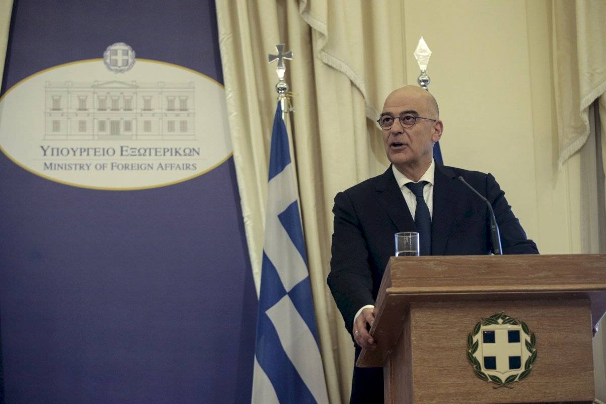 El ministro de exteriores de Grecia Nikos Dendias en la sede del ministerio en Atenas el 9 de julio del 2019. (