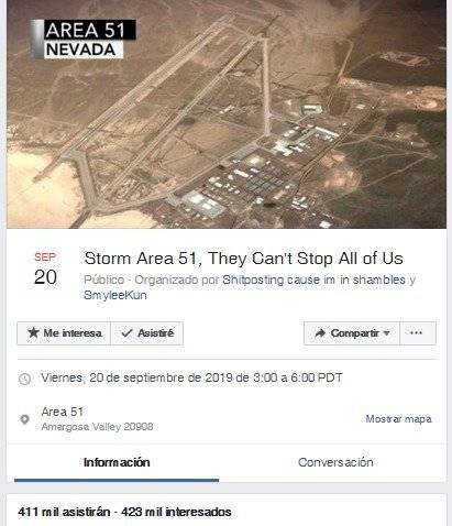 Área 51: evento en Facebook reúne a 800 mil usuarios para ir a asaltarla