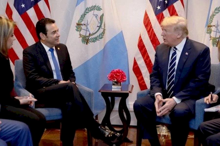 Donald Trump y Jimmy Morales, presidentes de Estados Unidos y Guatemala, respectivamente.