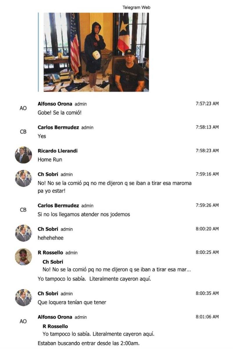 Bad Bunny y Residente en chat Telegram